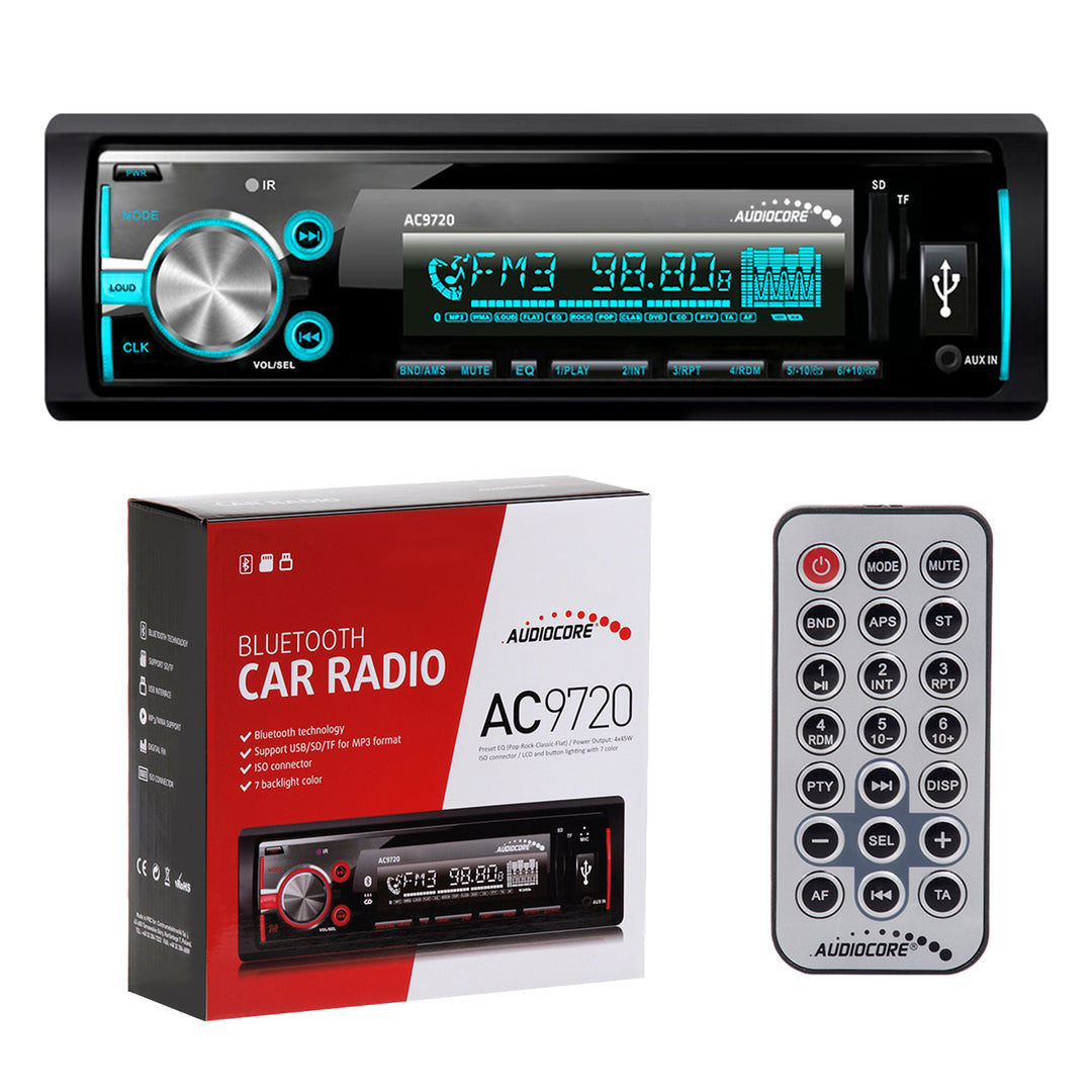 Autorádio Audiocore AC9720 Stereo MP3 / WMA / USB / RDS / SD ISO Bluetooth, vícebarevný displej