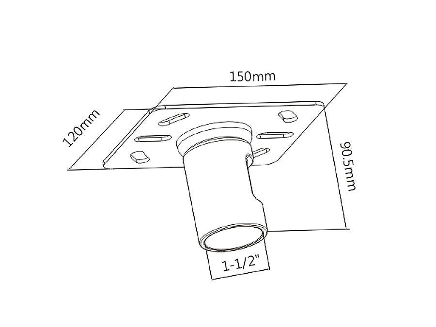 Stropní montážní konzola je jedním z prvků systému Profi Market System - sada pro samostavbu konzol pro LCD, LED a monitory různých značek