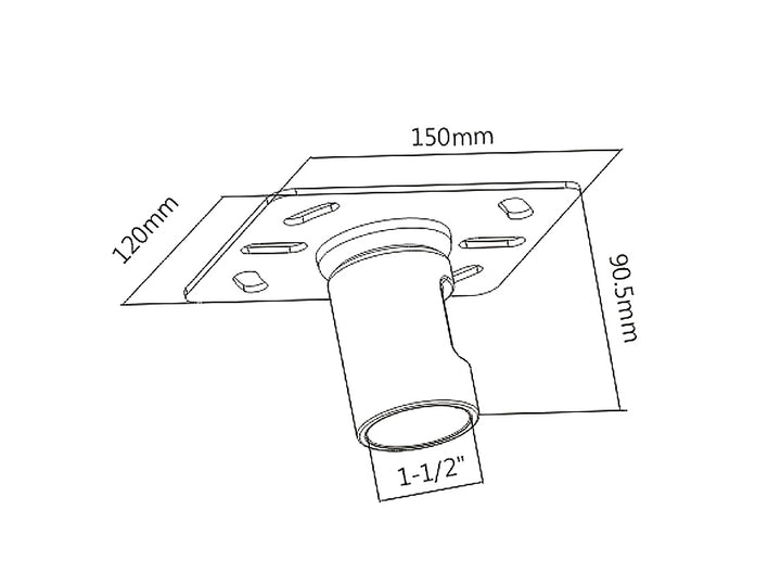 Stropní montážní konzola je jedním z prvků systému Profi Market System - sada pro samostavbu konzol pro LCD, LED a monitory různých značek