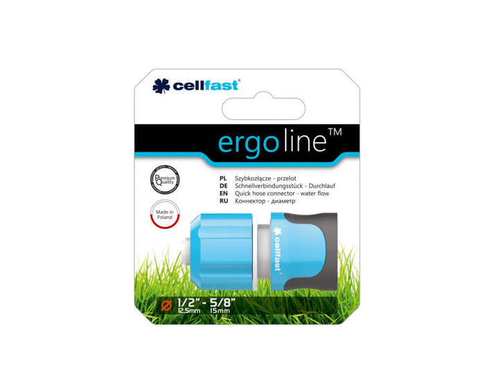 Rychlospojka průběžná 1/2" na hadice Cellfast Ergo Line