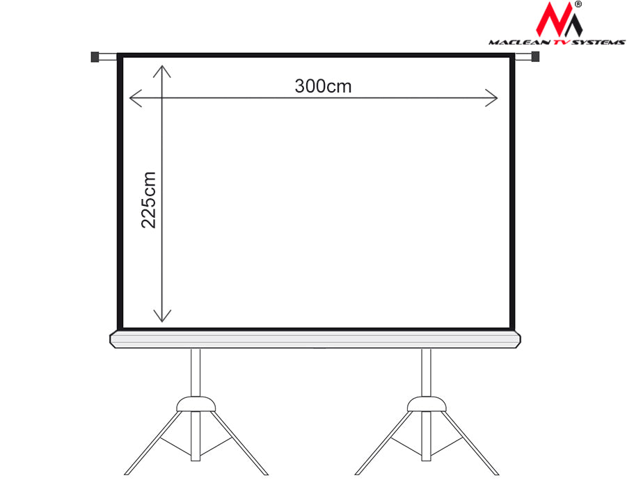 Promítací plátno na dvou stojanech 150'' 4:3 300x225 Maclean MC-712