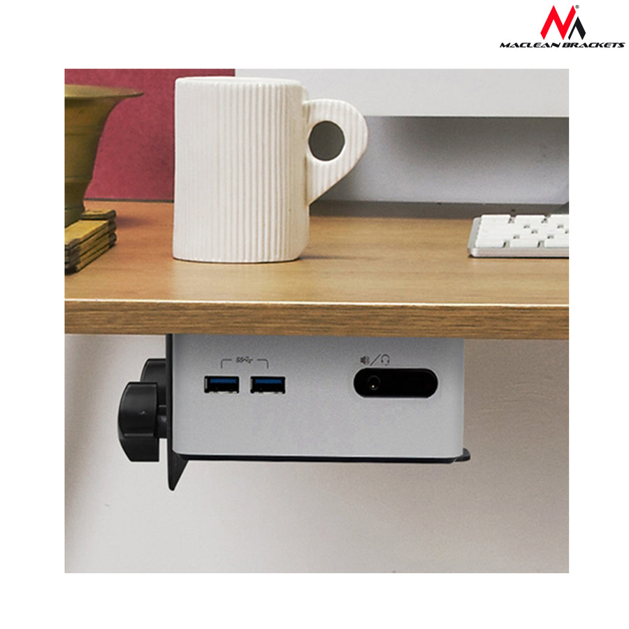 Univerzální držák pro minipočítače Maclean MC-720 černé  5 kg pro NUC MAC  mini CPU