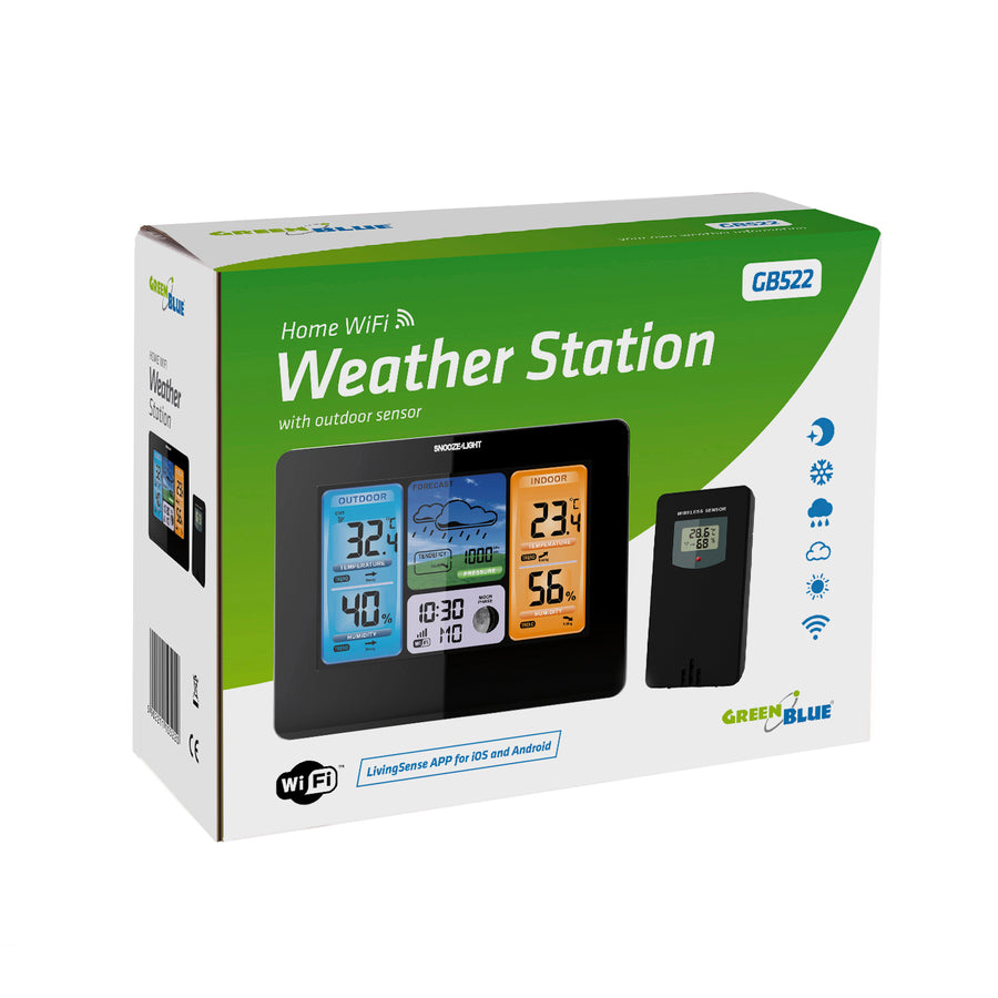 Bezdrátová meteorologická stanice GreenBlue GB522 WiFi fáze měsíce