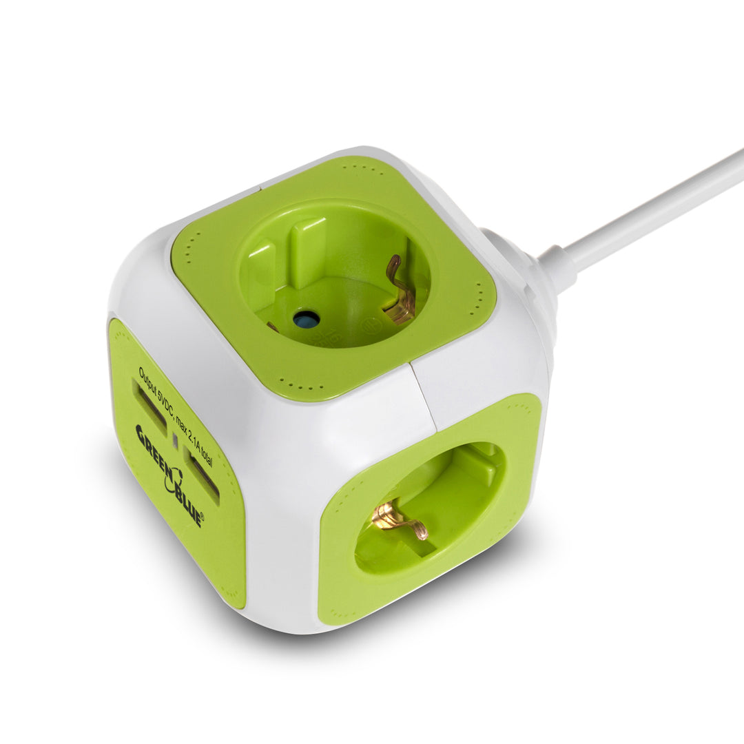 GreenBlue MagicCube 4x zásuvky 2x USB připojení 1.4m (Německo)