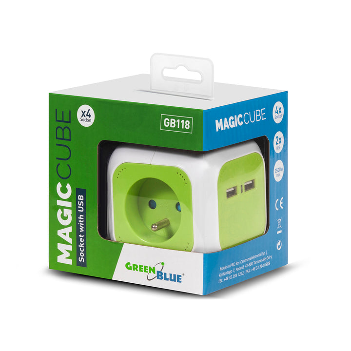 4-pólový proudový konektor MagicCube, 2 vstupy USB 1,4m GreenBlue GB118