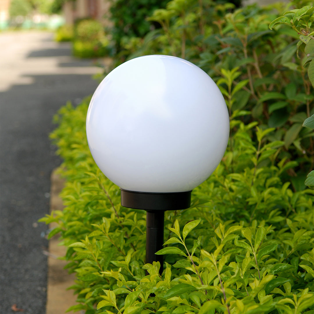 Solární zahradní lampa volně stojící koule 15x15x48cm, barevná LED GB122