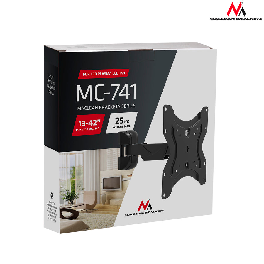 Držák TV na stěnu  LCD monitoru LED Plazmový televizor 13-42''  Maclean MC-741