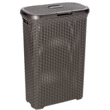 Koš na prádlo Curver, ažurový design, 40 l, tmavě hnědý, Natural Style