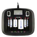 AA AAA CD 9V Professional 8kanálová nabíječka everActive NC-900U