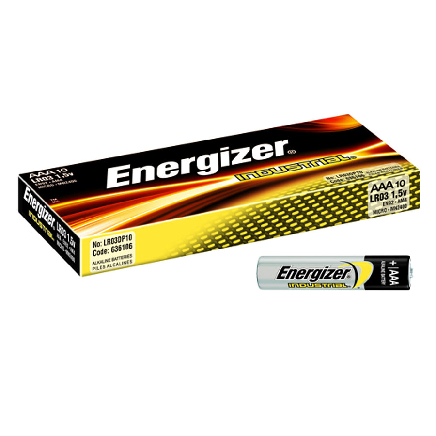 10x baterie R-03 LR3 AAA Energizer Industrial, sada