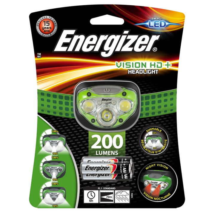Světlomet Energizer Vision HD + zelený Světelný výkon 200 lumenů