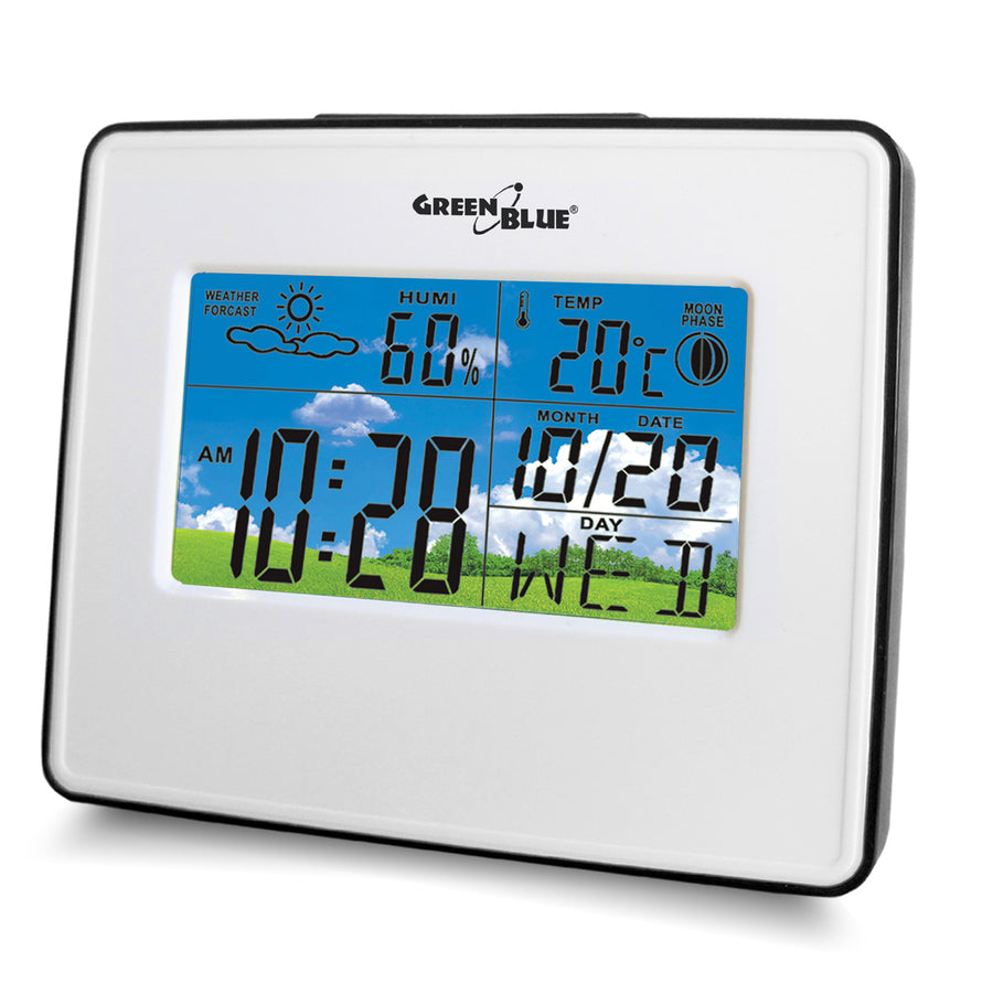 Meteostanice hodinový kalendář měsíc fáze GreenBlue GB148B černá