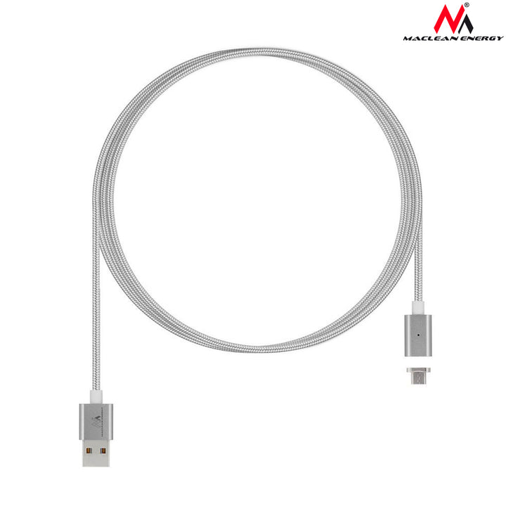 Magnetický micro USB kabel stříbrný Maclean MCE160