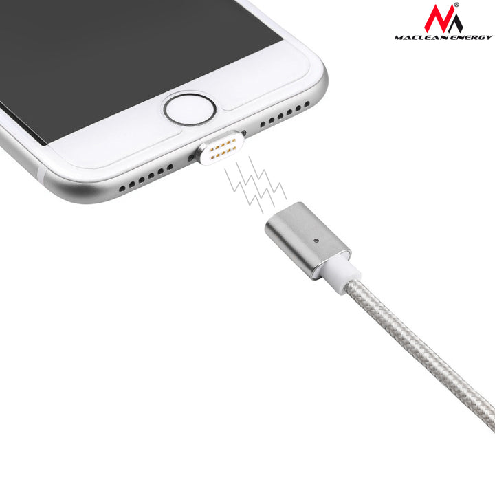 Magnetický micro USB kabel stříbrný Maclean MCE160