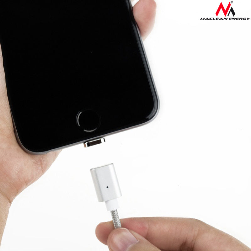 Magnetický micro USB kabel stříbrný Maclean MCE160