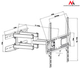 Držák Maclean pro TV nebo monitor, univerzální, max. VESA 400x400, 26-65", 30 kg, černý, MC-760