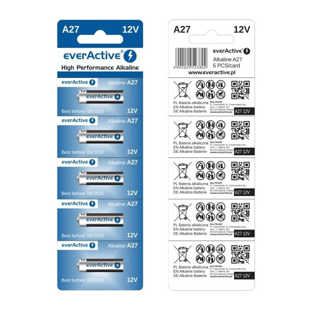 Baterie alkalické everActive A23 12V High Performance Alkaline - blistr 5szt.
