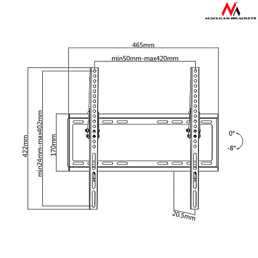 Nástěnný držák TV 32''-55'' max Vesa 400x400 35kg Maclean MC-774