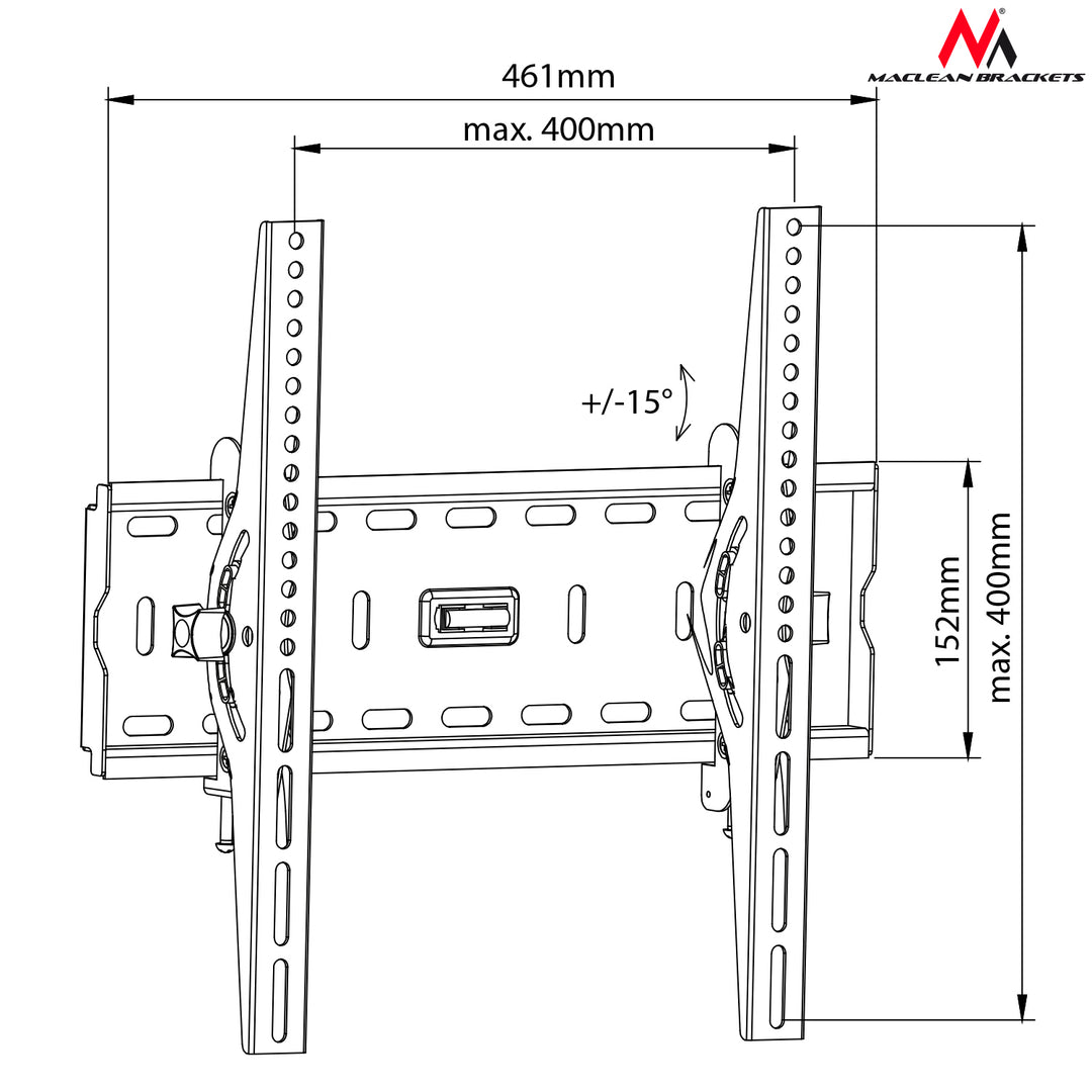 Nástěnný držák pro televizor  26-55" Maclean MC-778 černý