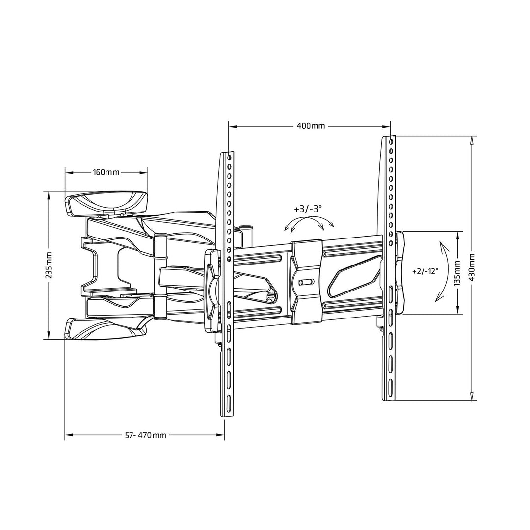 Univerzální držák pro televizor 26-70'' Maclean MC-781 černý do 45kg