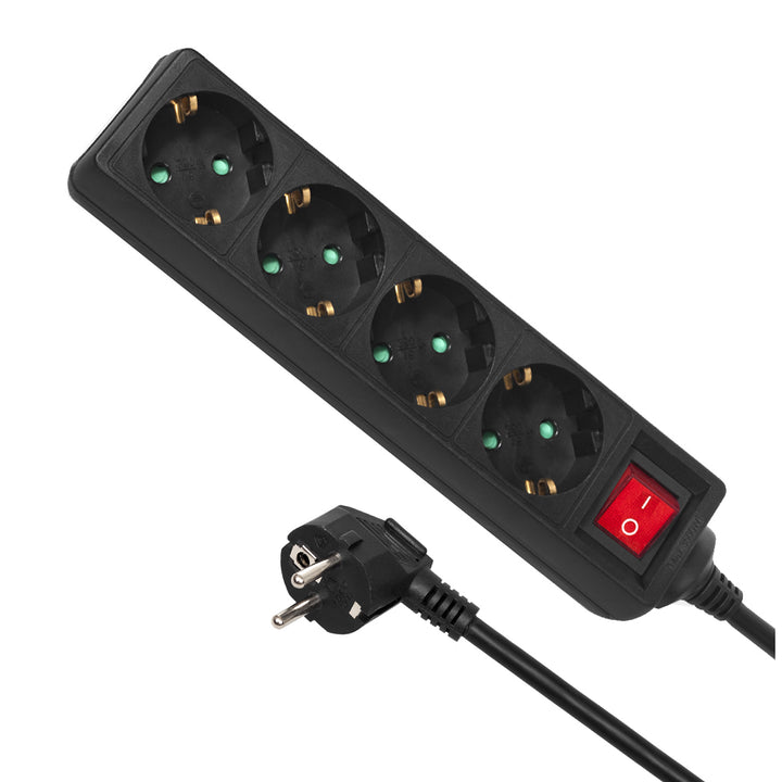 Prodlužovací kabel Extension 4 zásuvky  3 m  německý typ  Maclean MCE196G 3500W