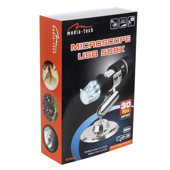 USB digitální mikroskop / zvětšovací sklo / mikroskop MT4096 Media-Tech zvětšení od x50 do x500
