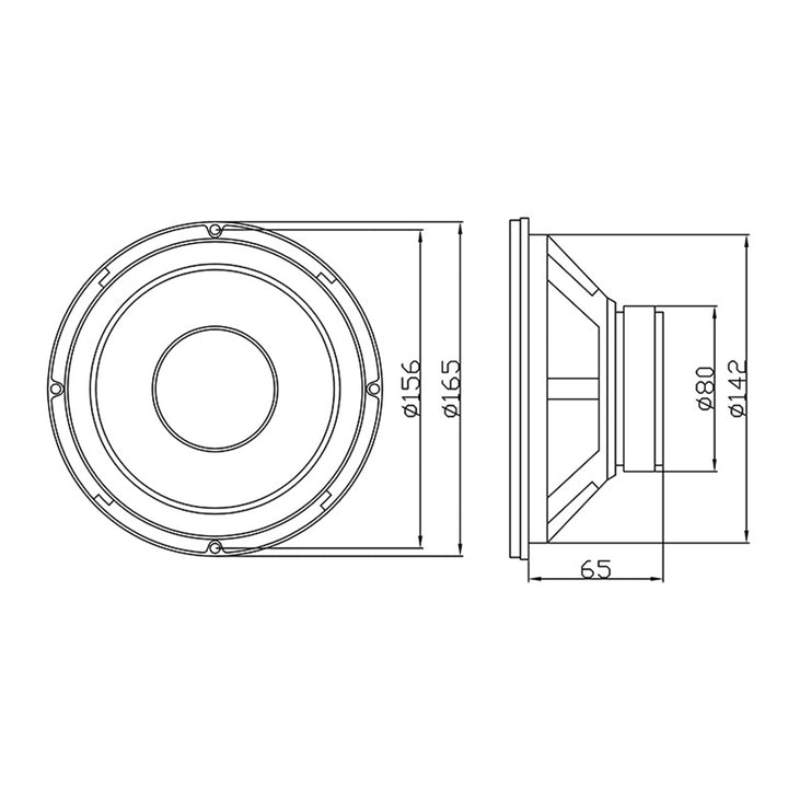 Basový reproduktor 100W 8 Ohm 6.5'' Blow B-165 papírová membrána na pěnové suspenzi