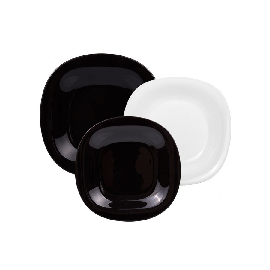 Jídelní set Carine Neo White & Black 18 kusů LUMINARC