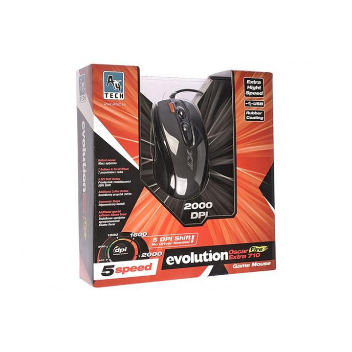 X710 XGame Extra Fire 2000DPI A4Tech myš černá Oscar