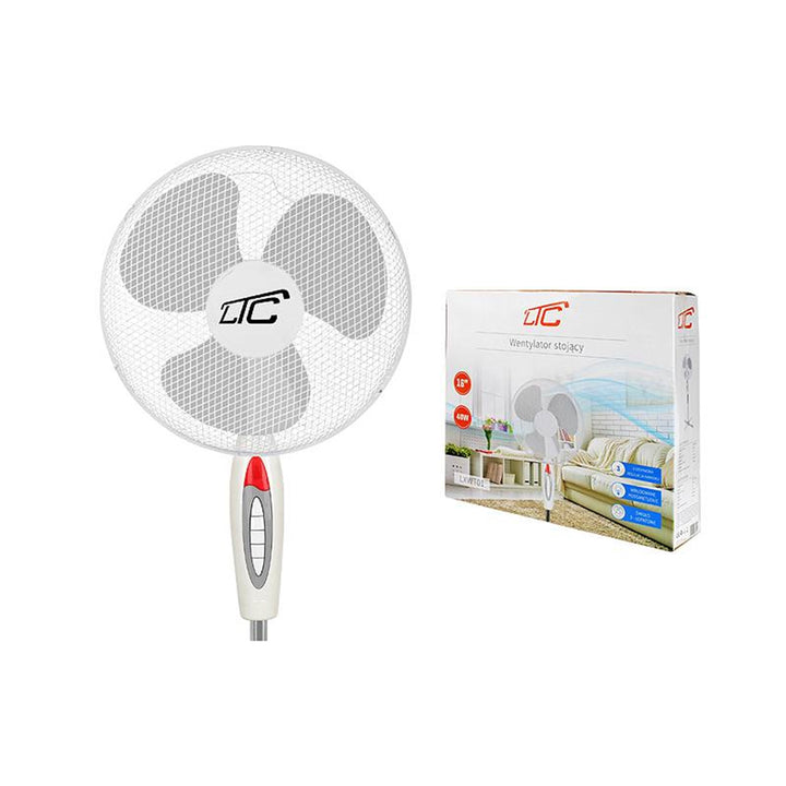 Stojící ventilátor LTC WT01 40W, 16 " bílý, velmí tichý a silný