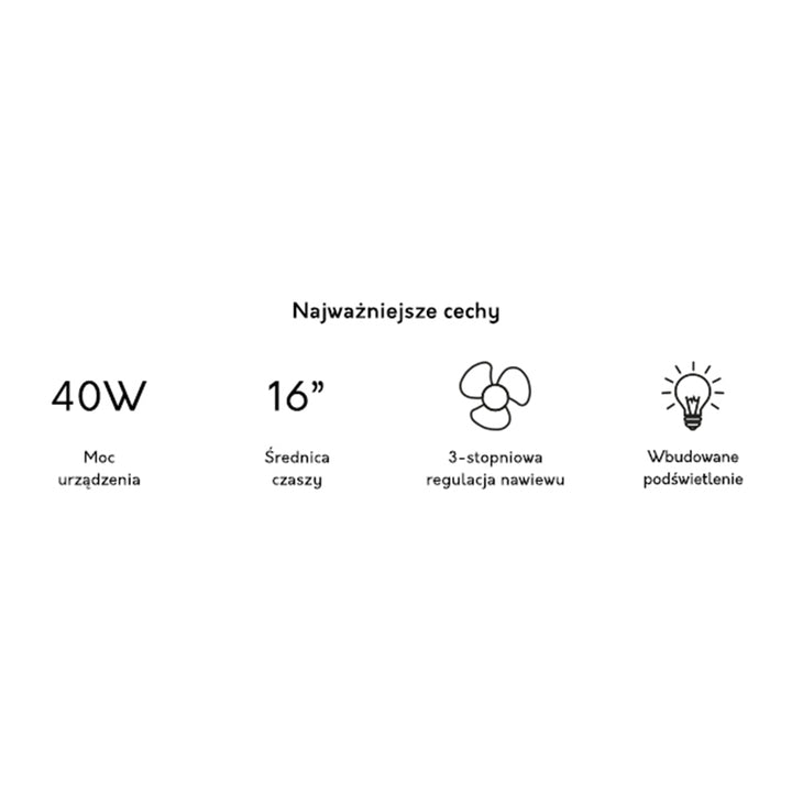Stojící ventilátor LTC WT01 40W, 16 " bílý, velmí tichý a silný