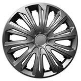 Poklice na kola 15" STRONG plastové, lakovaný grafit, 4 kusy