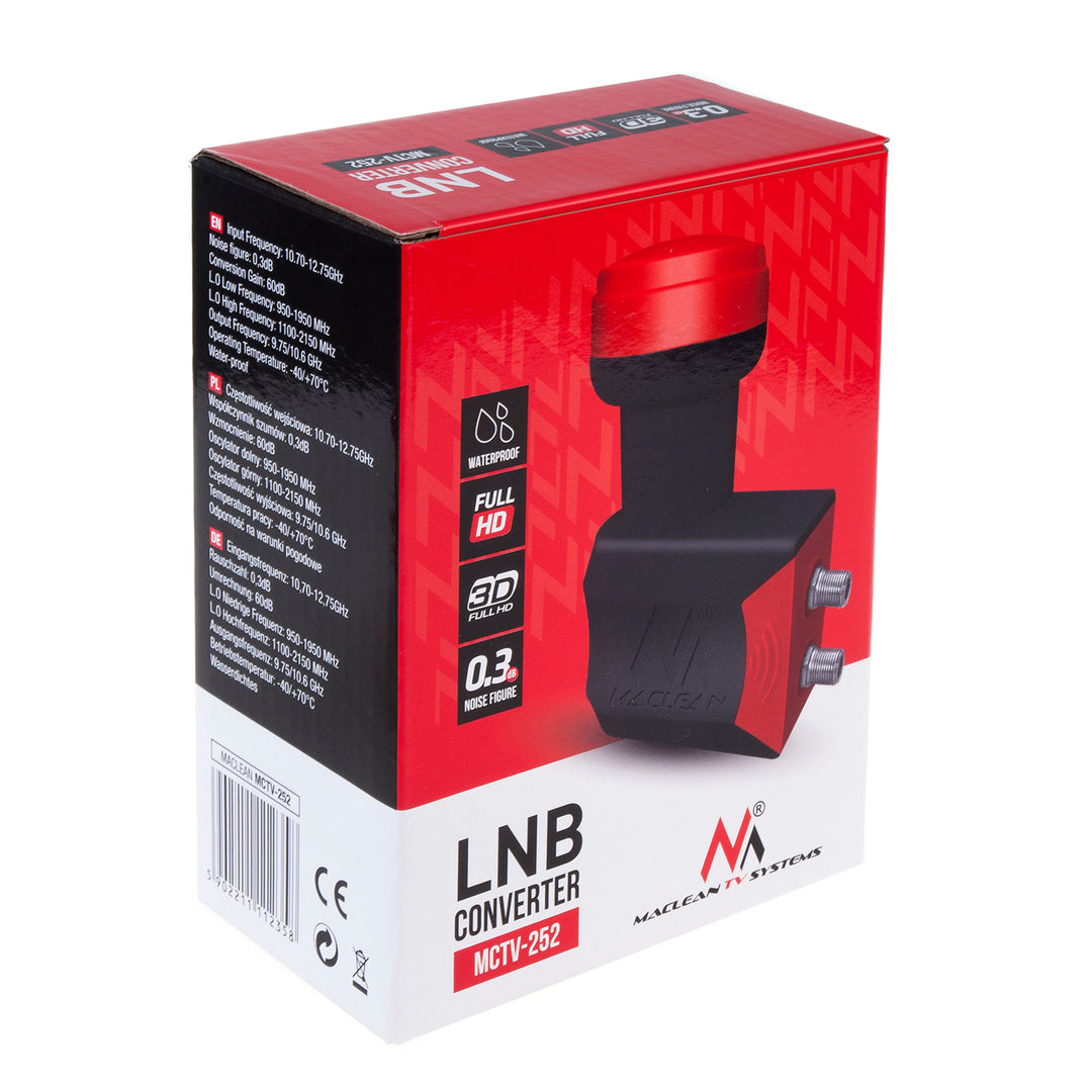 LNB twin Maclean Premium MCTV-252 satelitní převodník