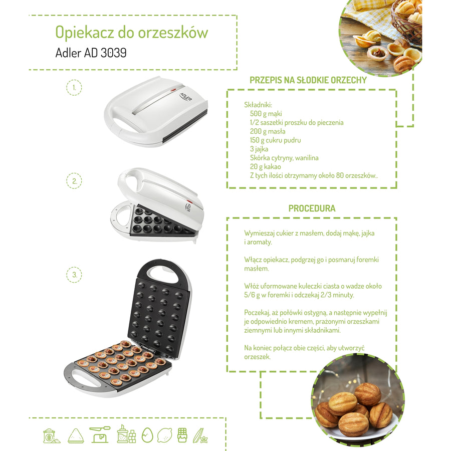 Zařízení na pečení ořechů 24 ks Adler AD3039 1600W