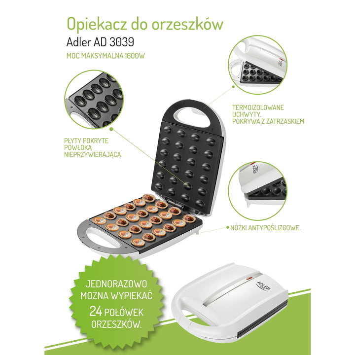 Zařízení na pečení ořechů 24 ks Adler AD3039 1600W