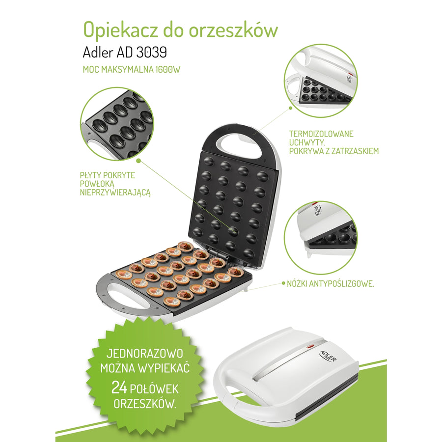 Zařízení na pečení ořechů 24 ks Adler AD3039 1600W