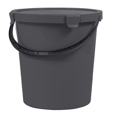 Vědro Plast Team Berry 5 l s víkem a rukojetí, tmavě šedé