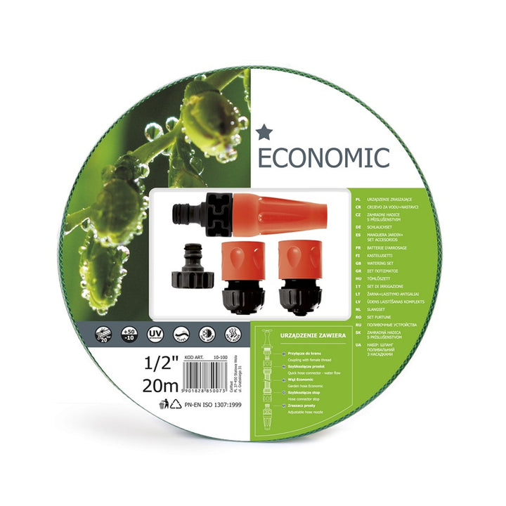 Sada zahradní hadice 20m 1/2 "plus systém Sprinkler pro všeobecné použití
