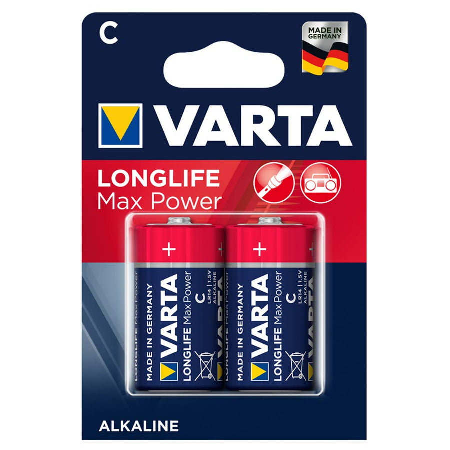 Alkalické baterie 2x  Varta Longlife Max Power R14