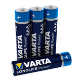 4x alkalické baterie Varta Longlife Power AAA R3 LR3