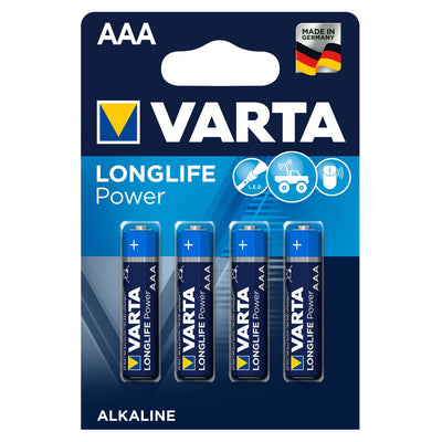 4x alkalické baterie Varta Longlife Power AAA R3 LR3