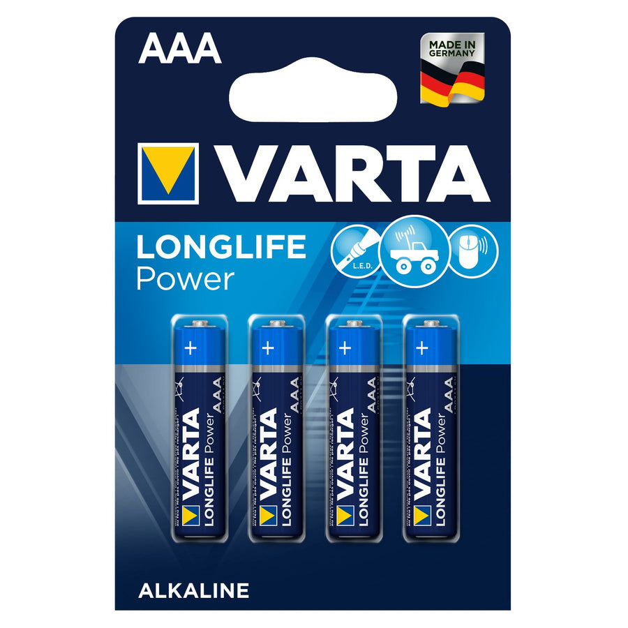 4x alkalické baterie Varta Longlife Power AAA R3 LR3