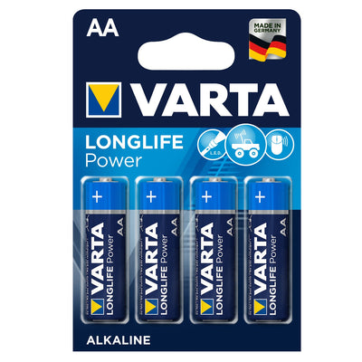4x alkalické baterie Varta Longlife Power AA LR6 R6