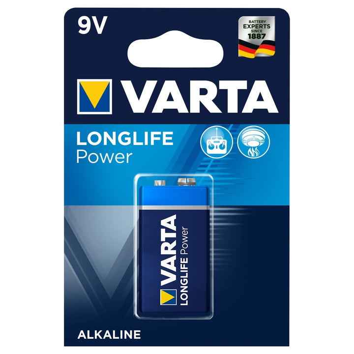 Varta Longlife Power 9V alkalická baterie, vysoká kvalita