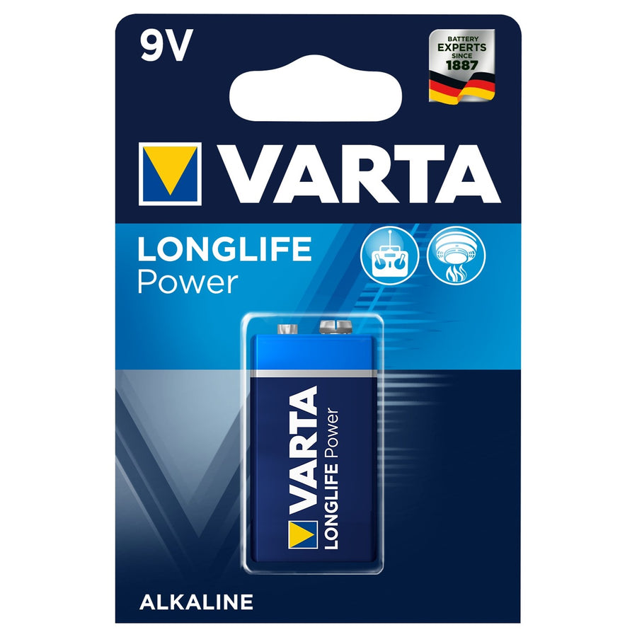 Varta Longlife Power 9V alkalická baterie, vysoká kvalita