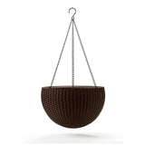Závěsný květináč Keter Sphere Planter na řetězu - hnědý