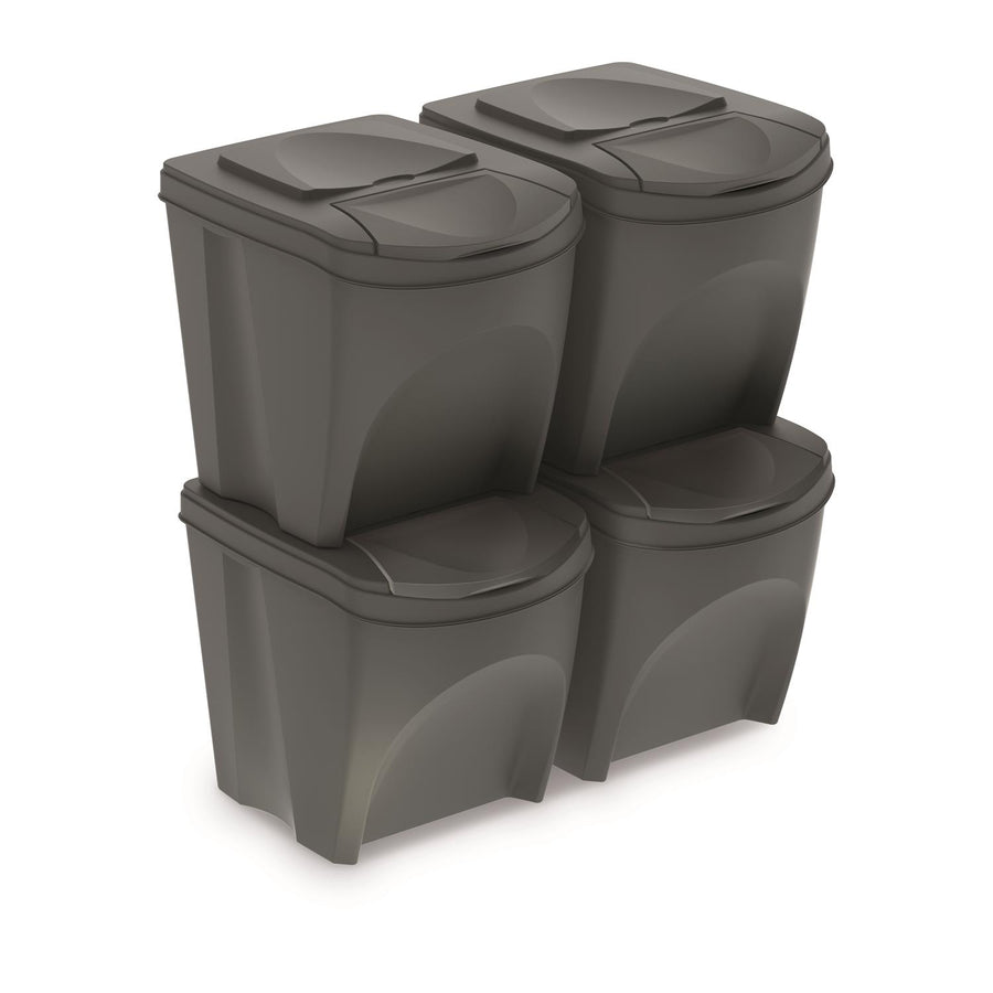 Sada segregačních košů  4x25L Sortibox IKWB20S4-405U - šedá