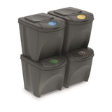 Sada segregačních košů  4x25L Sortibox IKWB20S4-405U - šedá