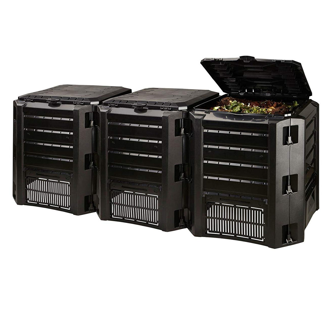 Modulární kompostér 1200L trojkomorový  IKSM1200C-S41 - černý