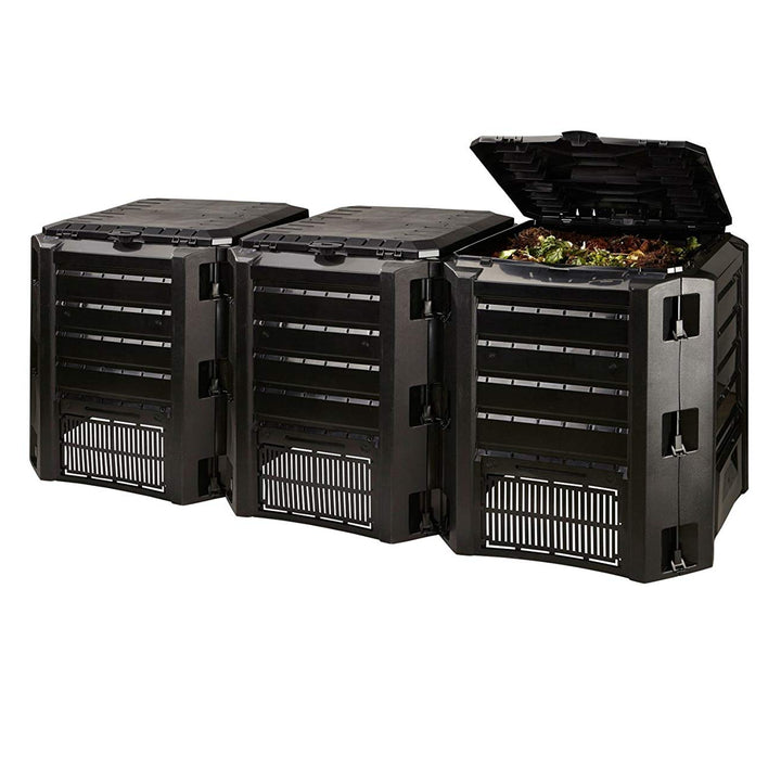 Modulární kompostér 1200L trojkomorový  IKSM1200C-S41 - černý